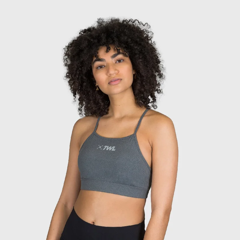padded wireless bras for light supportTWL - WOMEN'S FLEET BRA - CHARCOAL MARL