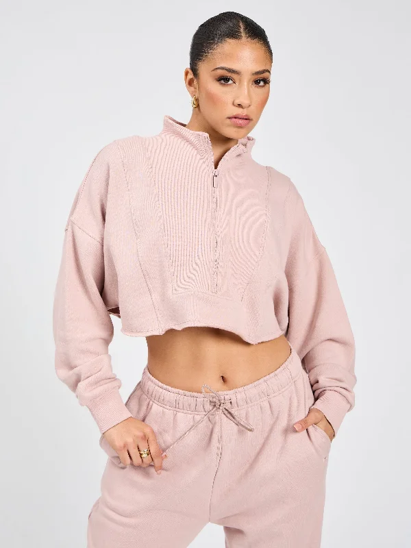 minimizer plus size bras for curvy figuresThreads Quarter Zip Crop - Berry Ice