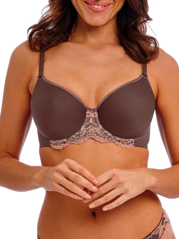 seamless sports bras for minimal chafingFlorilege Moulded Spacer Bra - Chocolate/Burlwood seamless sports bras for minimal chafingFlorilege Moulded Spacer Bra - Chocolate/Burlwood