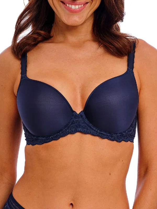 seamless t - shirt bras for everyday wearRaffine Underwired Contour Bra - Ink