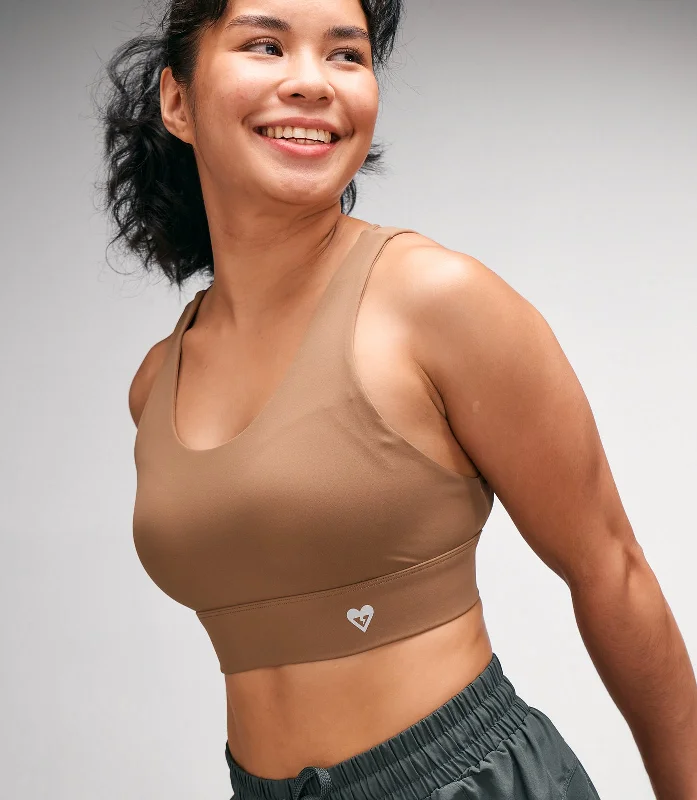seamless sports bras for minimal chafingWILLOW (BROWN)
