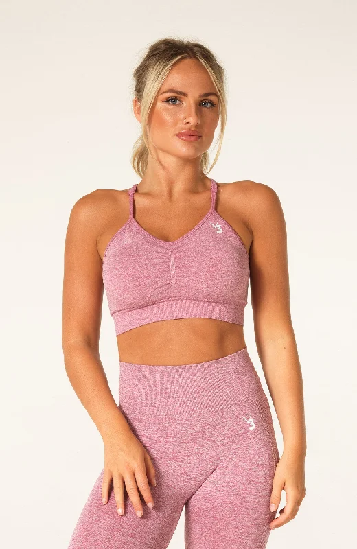 balconette lace bras for a feminine touchDefine Seamless Scrunch Sports Bra - Pink Marl