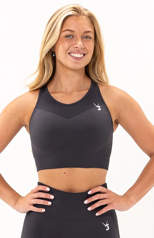 wireless bras for a natural feelTempo Seamless Sports Bra - Grey